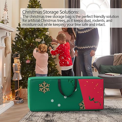 Miniatura 6 de Nueva actualización bolsa de almacenamiento para árbol de Navidad, bolsas para árbol de Navidad de 7.5 pies, poliéster Oxford 600D resistente con