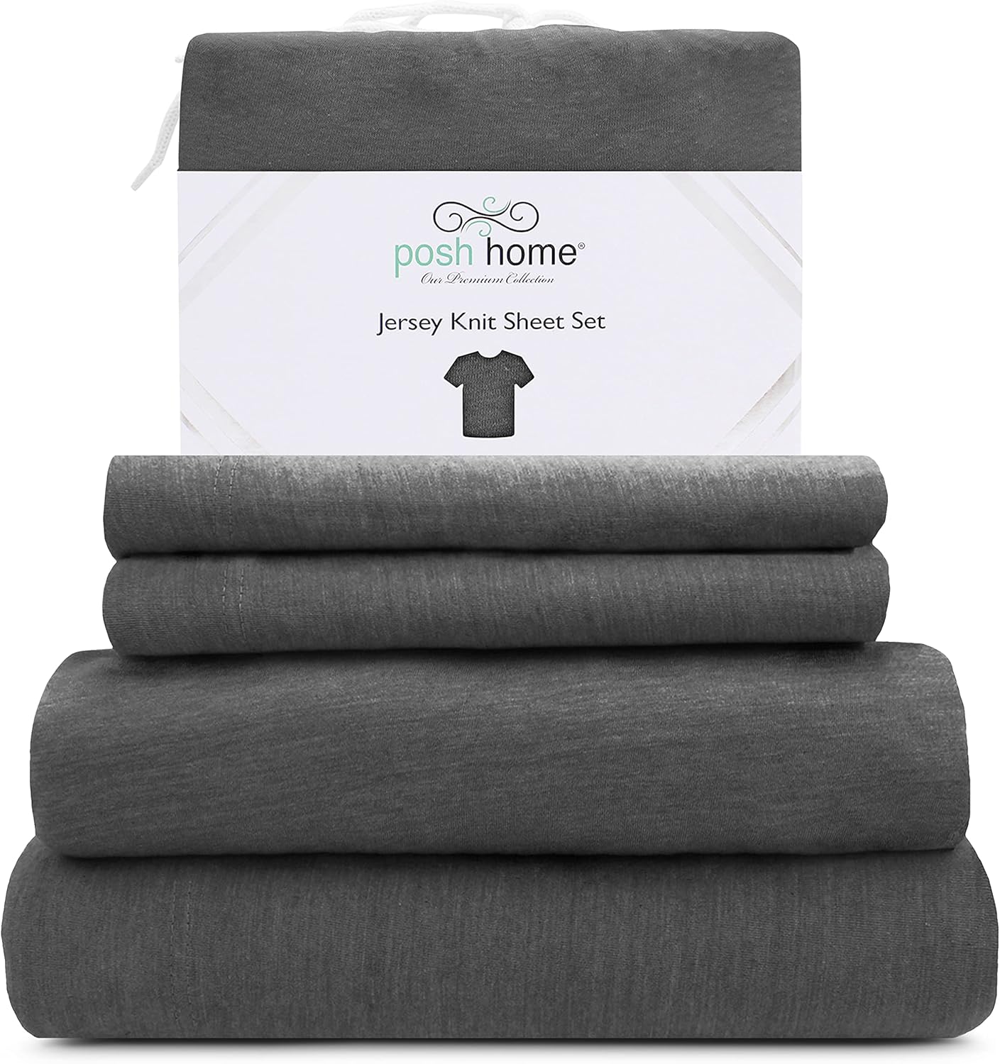 Posh Home Jersey Knit Sheet Set 4Piece Jersey Bed Sheets