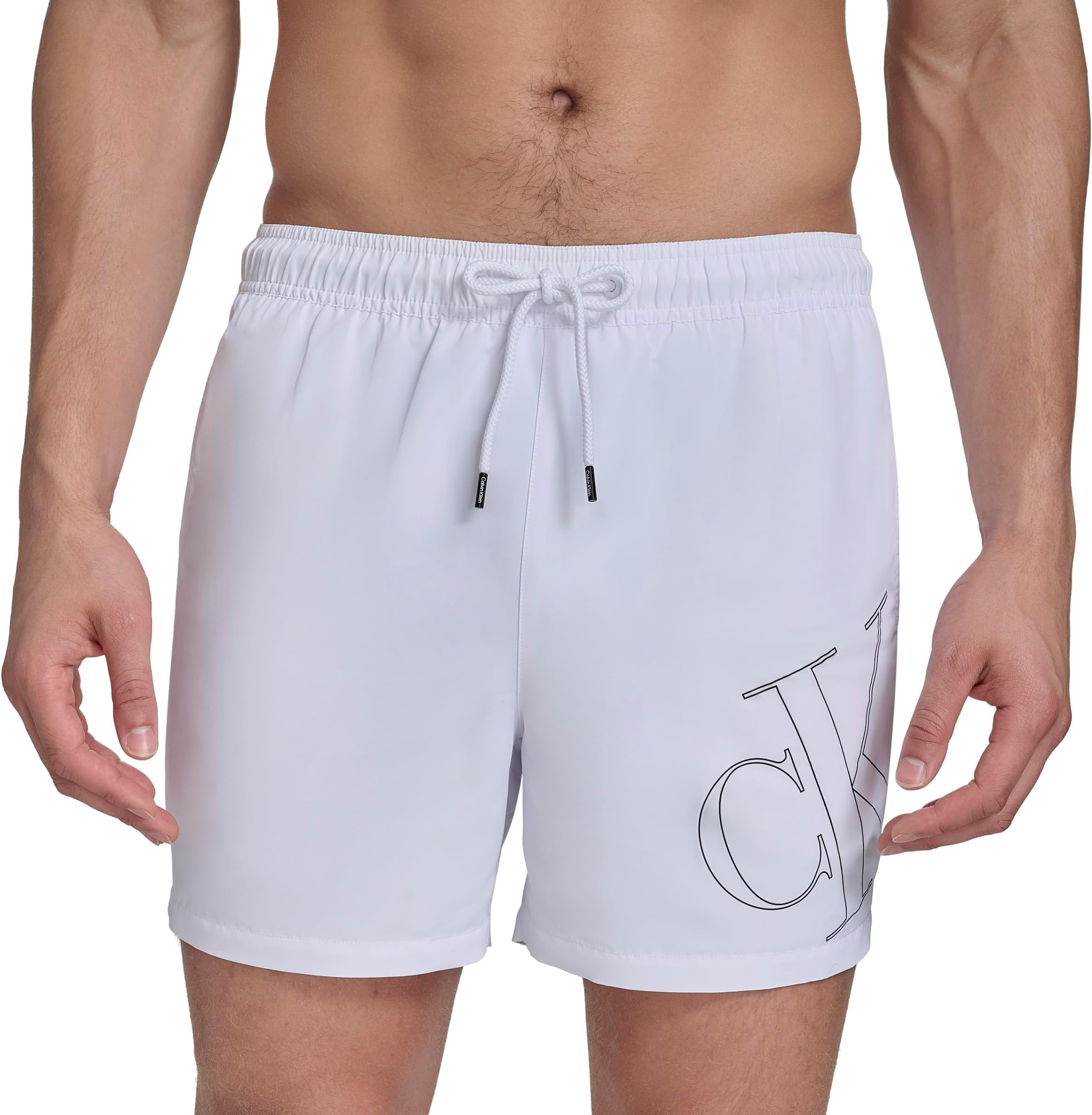Men's Swim Swim Trunk,White,Medium