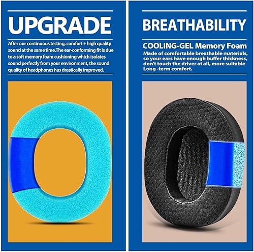 Miniatura 2 de Almohadillas WH 1000XM5 para WH-1000XM5 (WH1000XM5) de TRANSTEK, almohadillas de repuesto con espuma de aislamiento de ruido de alta densidad, malla