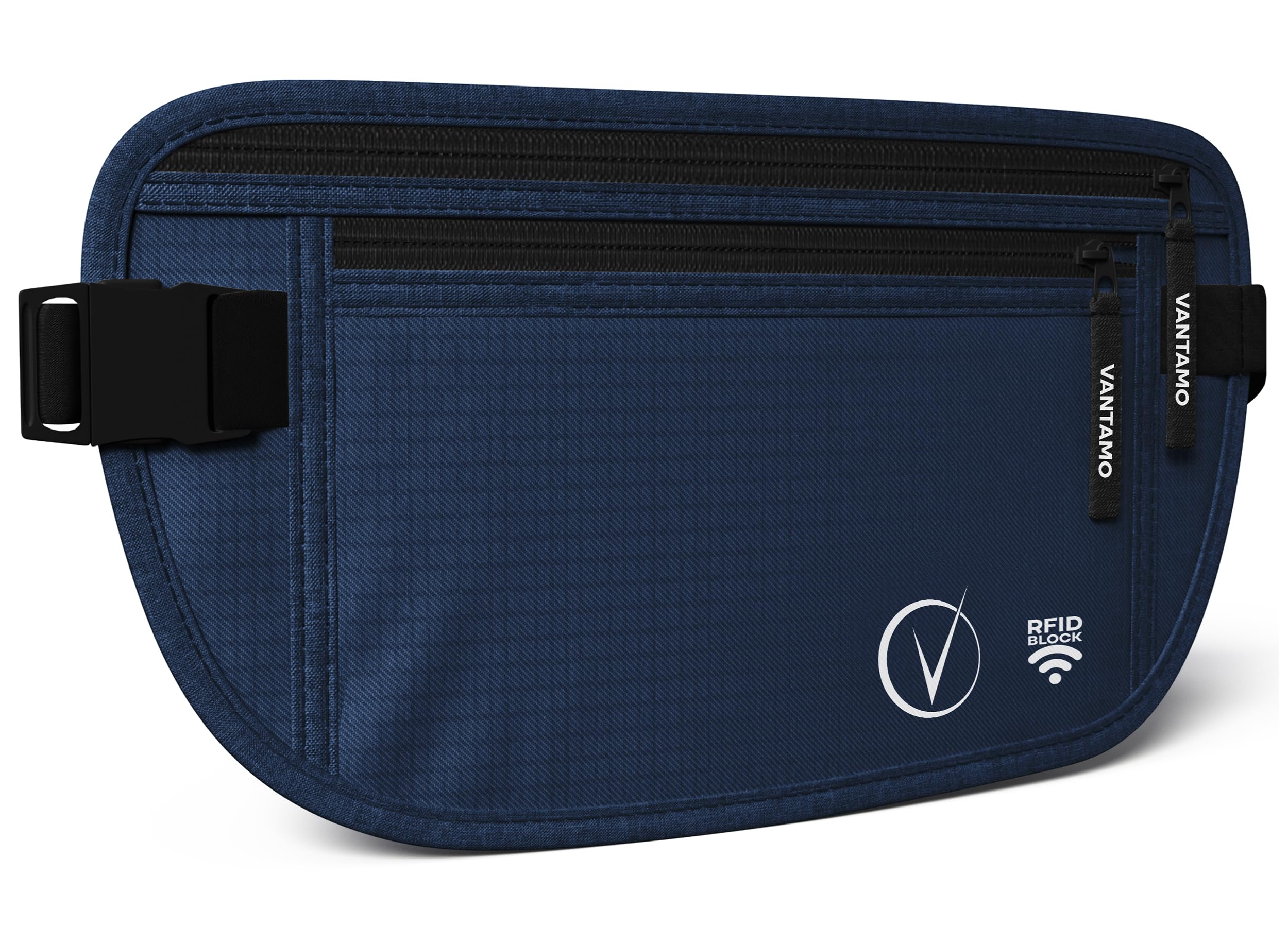 Vantamo Geldgürtel für Reisen, versteckt, RFID-geschützte Taillen-Brieftasche, passend für Reisepass und Telefon mit Abdeckung