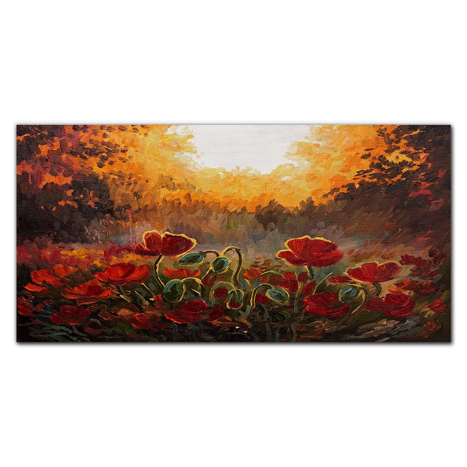 Crédence de cuisine en verre trempé 120x60 cm motif floral Coloray