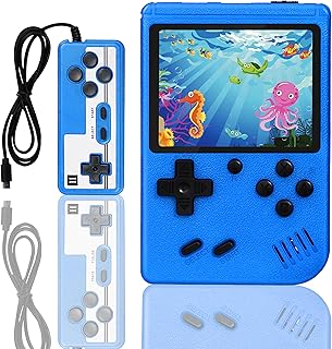 Retro Handheld Game Console, Video Game Console with 500 Classic Games, Support for Connecting TV and 2 Players, Birthday Gifts(Blue)