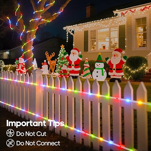 Miniatura 7 de Cuerda de luces LED impermeables de 100 pies con control remoto, 8 modos y 4 luces de tubo de brillo para Navidad, dormitorio, patio, exterior,