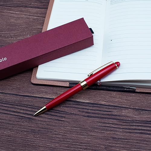 Miniatura 3 de Ancolo Bolígrafos de metal de tinta negra, bonitos bolígrafos uniformes para hombres, negocios, oficina, policía, recambios de punta media de 0.039