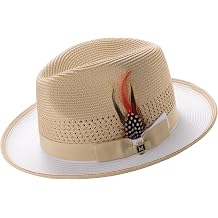 MONTIQUE Two-Tone Ventilated Fedora Hat | Stylish & Elegant Breathable Design Fedora Hats for Modern Touch | H-94