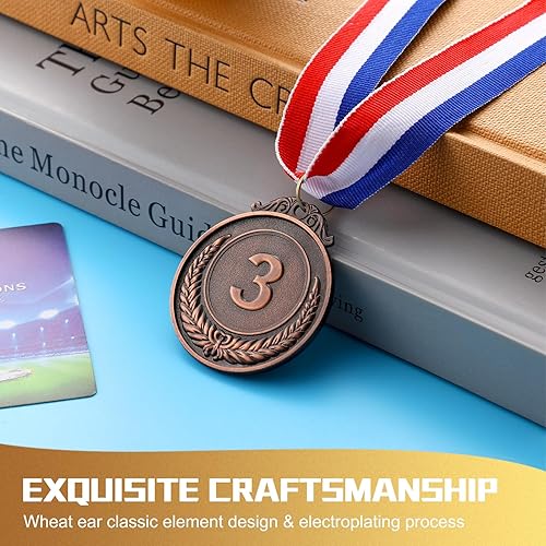 Miniatura 5 de Sasylvia 120 medallas de oro y plata de bronce para premios para adultos, medallas olímpicas para competiciones deportivas de 2 pulgadas