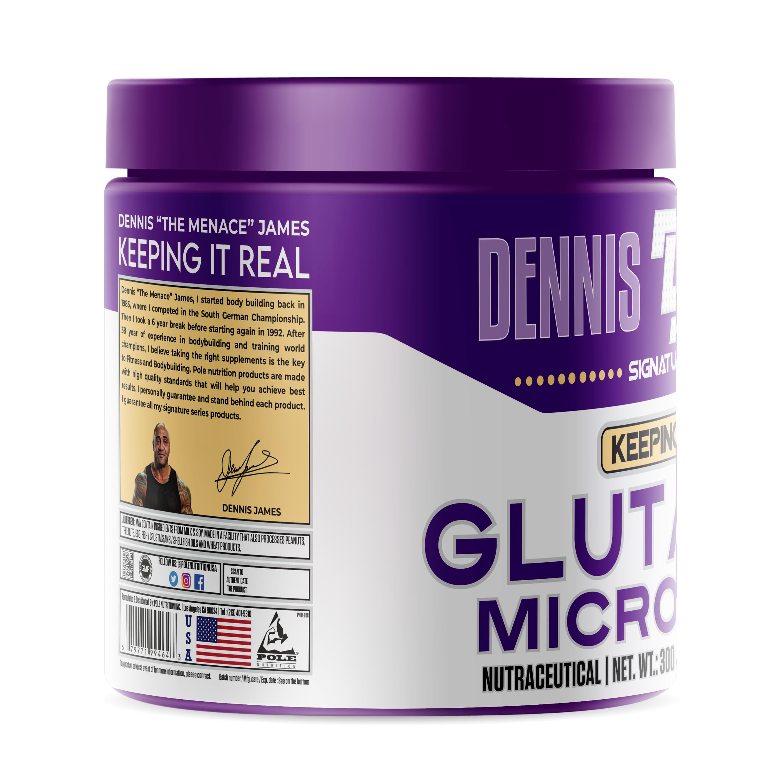 Dennis James Signature Series Glutamine Micronized | Premium Muscle Recovery & Immune Support | 60 Servings, 300g — Amazon image 2