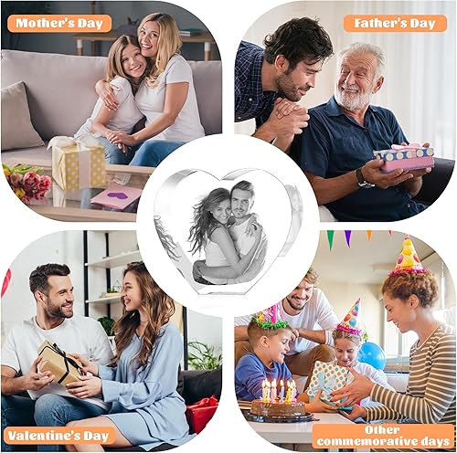 Miniatura 8 de Foto de cristal 3D, regalos románticos personalizados para mujeres, esposa, hombres, mamá, padre, ella, él, papá, parejas, vidrio óptico grabado con