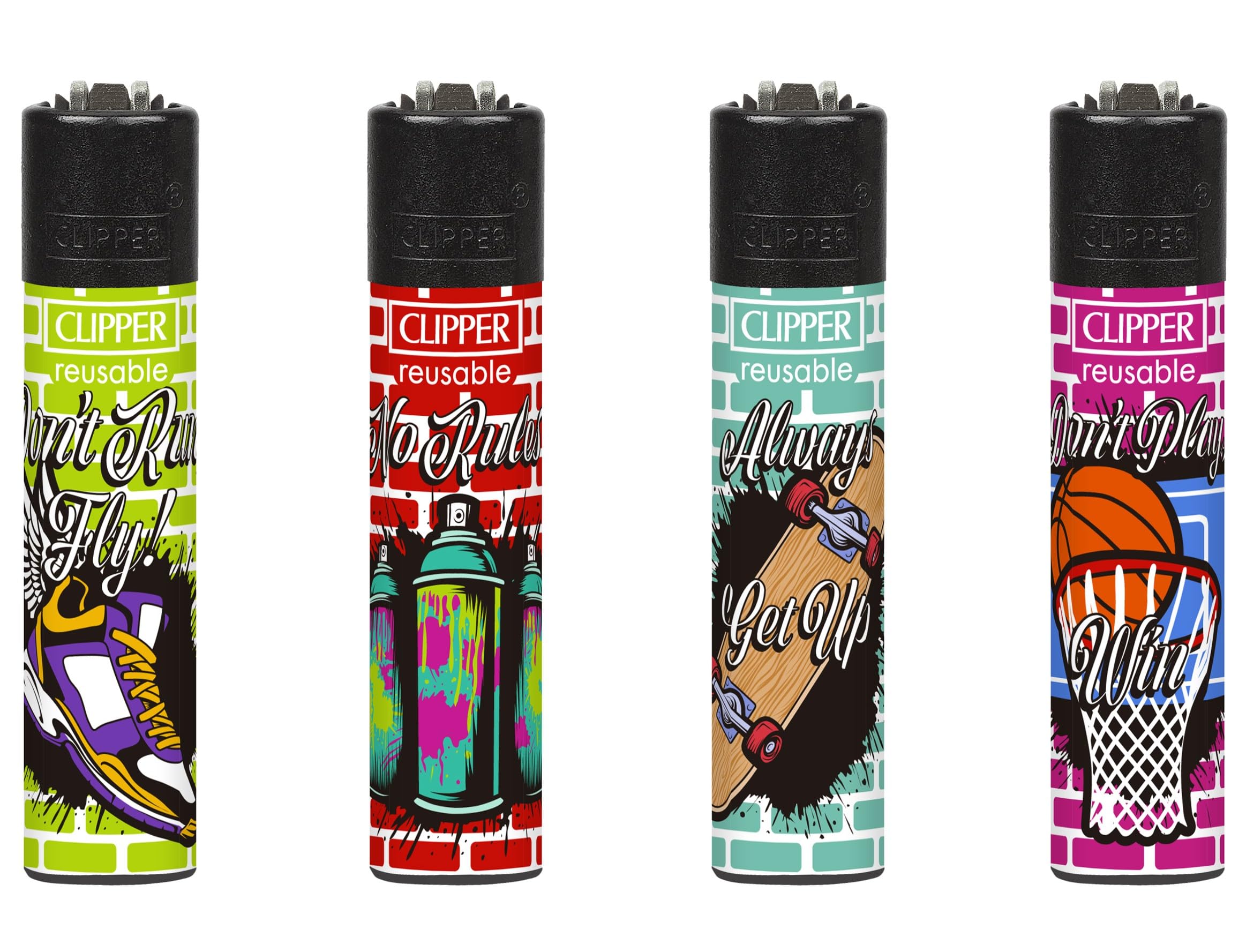 4 X CLIPPER LIGHTERS (BE YOURSELF)