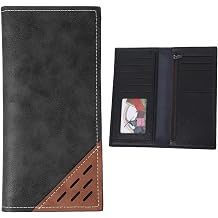 Styquenzer 1PCS Bifold Slim Long Wallet for Men, PU Leather Black