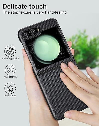 Miniatura 5 de Eastcoo Funda para Samsung Galaxy Z Flip 5 con protección de bisagra, ajuste delgado, ligero, a prueba de golpes, Galaxy Z Flip 5, color negro