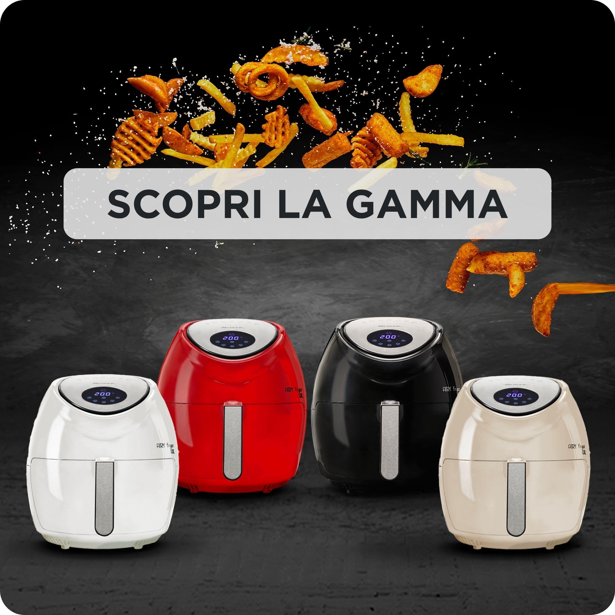 Ariete 4618 Airy Fryer XXL - Friggitrice ad Aria - Frigge 2,5 kg di Patatine Fritte - 7 Litri - Cottura Senza Olio e Grassi - 1800 Watt - Beige