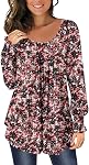 Womens Casual T-Shirts Short Sleeves Ruffle Front Solid Color Blouse Tunic Tops