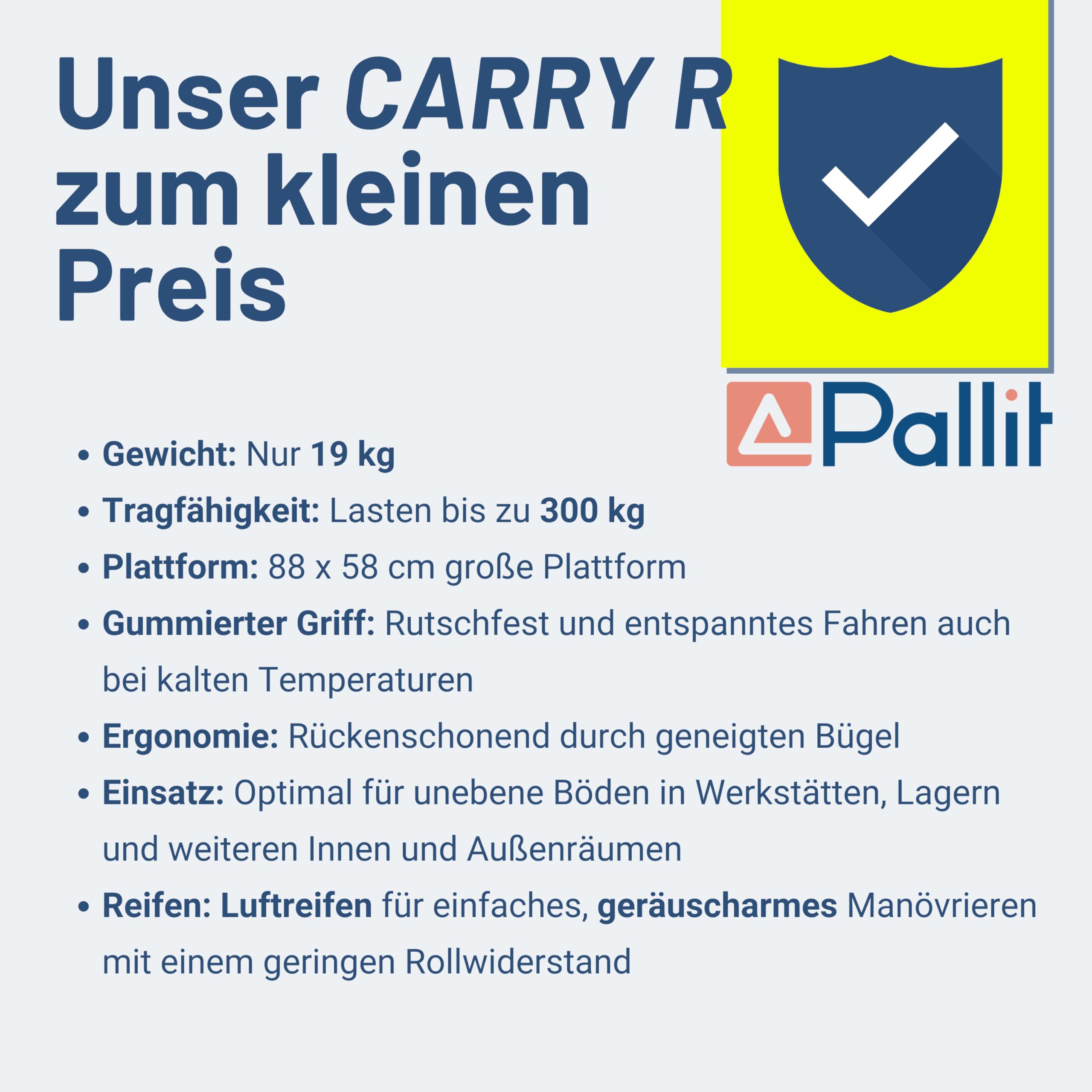Pallit Transportwagen klappbar 300kg Rollwagen mit lenkbarer Luftbereifung Anti-Rutsch Plattformwagen Carry-R Transporthilfe Handwagen mit Feststellbremse