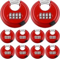 Vista 8 de Maitys Cerraduras de combinación de 4 dígitos de acero inoxidable, con código de disco, candado combinado con grillete de acero endurecido