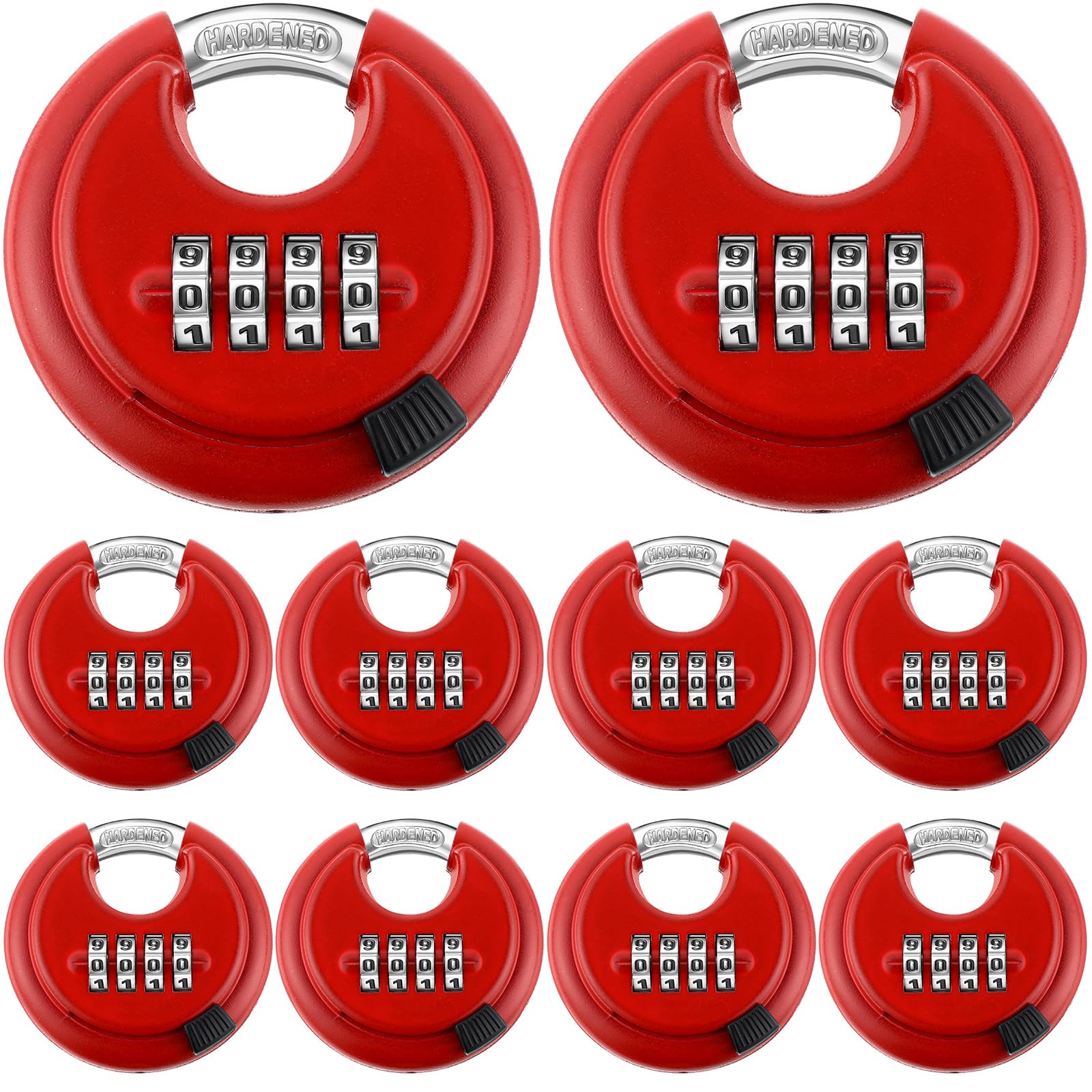 d*7様 MR ILOC Maitys 10 Pack 4 Digit Combination Locks Stainless Steel Code Disc