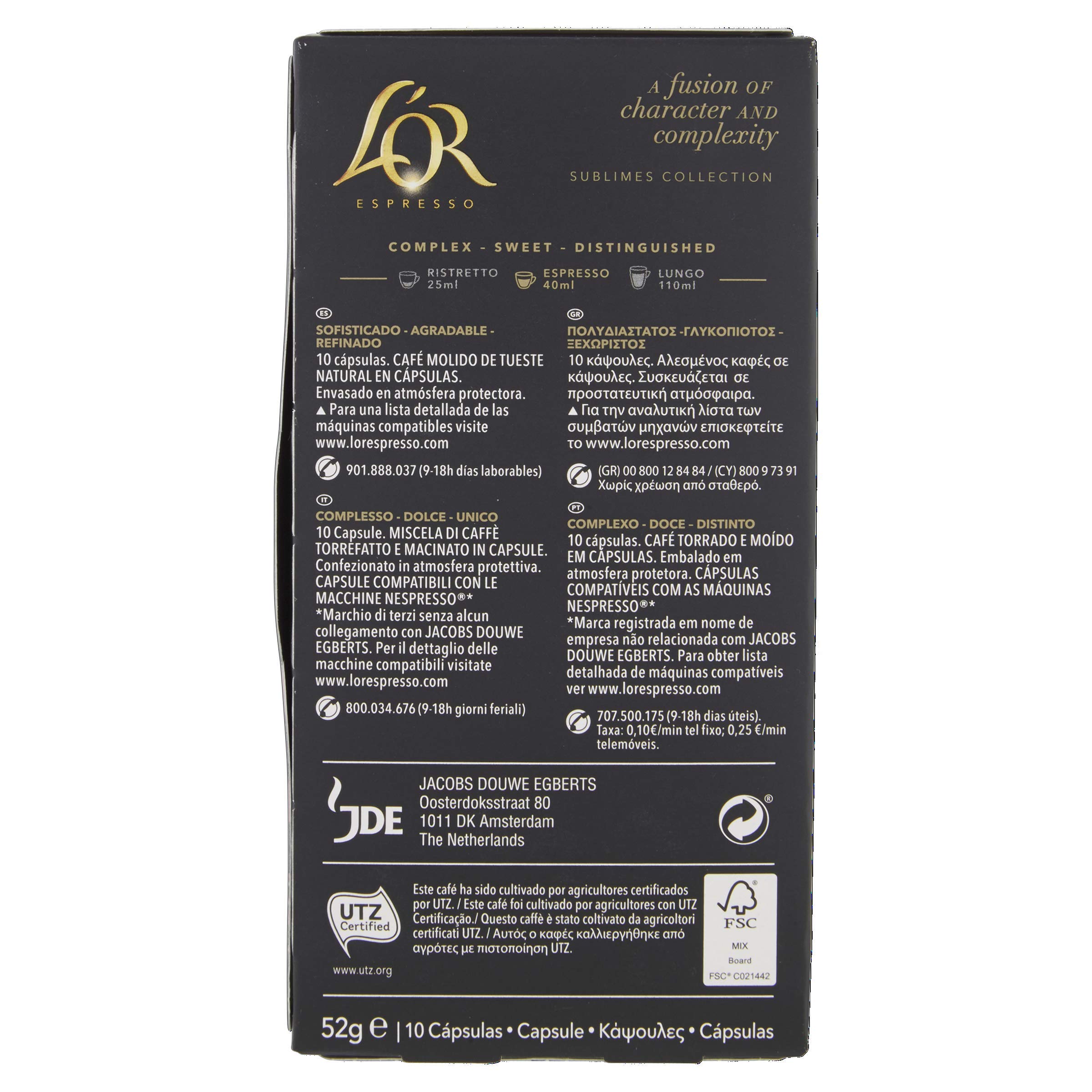 L'Or Espresso Café Or Rose Intensidad 7 - 100 cápsulas de aluminio compatibles con máquinas Nespresso (R)* (10 Paquetes de 10 cápsulas)