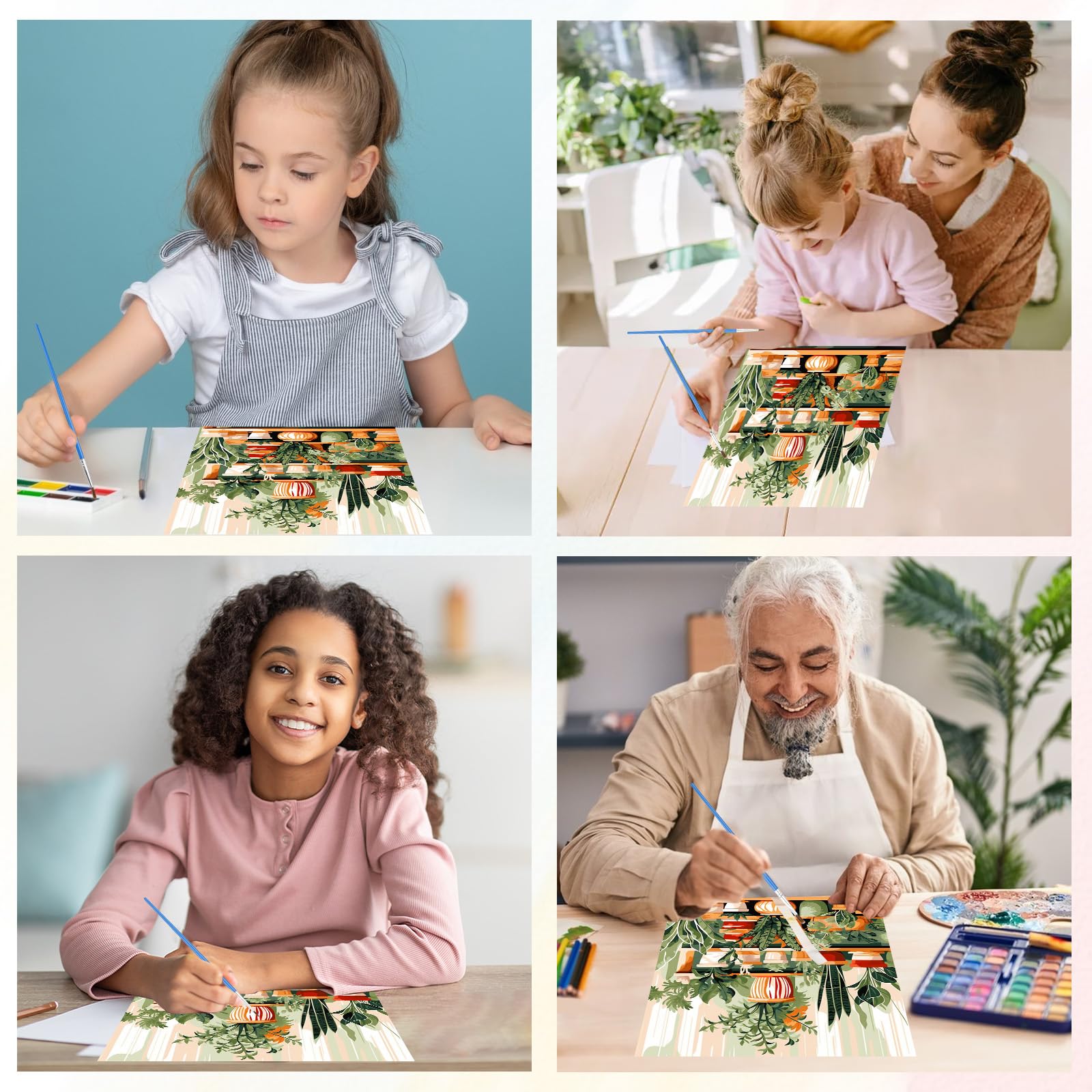 HEIBAGO Fleurs Paysages Peinture Par Numéros Pour Adultes, Kit De Peinture à L'huile Sur Toile Par Numéro Pour Débutants, Peinture DIY Couronne