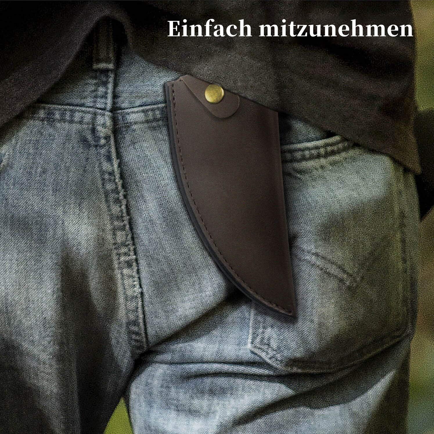 Messerscheide Leder für 15,24 cm Langes, Lederscheide Weiche PU-Leder für 6 Zoll Wikinger Messer, mit Gürtelschlaufe Gut geeignet für Messer mit feststehender Klinge