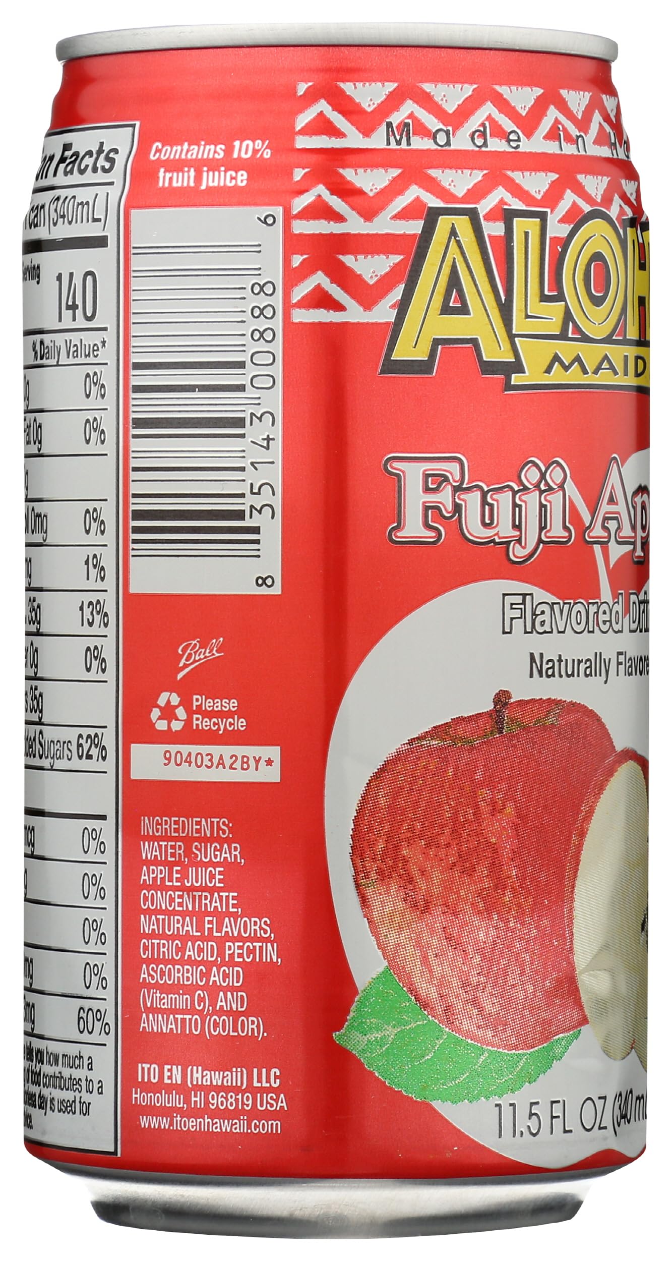 Amazon.com : ALOHA MAID Fuji Apple Flavored Drink, 11.5 FZ