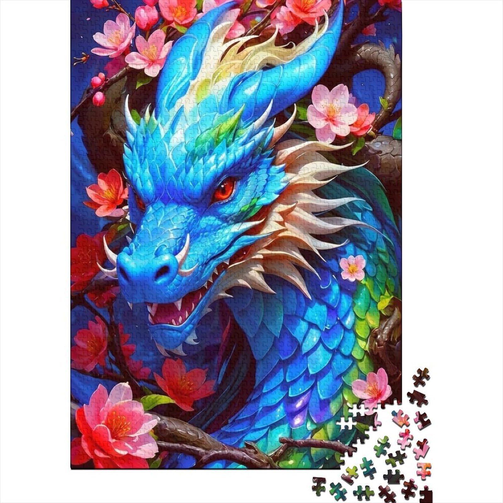 dragon vivid glow jigsaw puzzle for adults 1000pc paper wall art — image 1