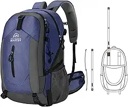 OutdoorMaster Mochila de caminhada 50L com suporte de alumínio de alta resistência, mochila de viagem para acampamento com capa de chuva para homens e mulheres