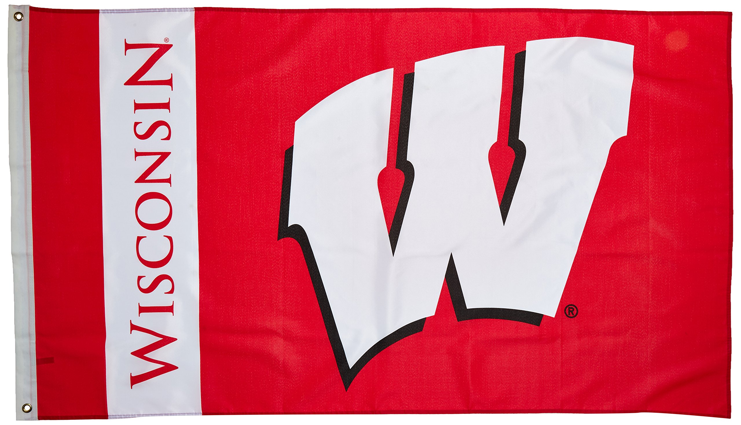 BSI PRODUCTS, INC. - Wisconsin Badgers 3’x5’ Flag with Heavy-Duty Brass Grommets - UW Football, Basketball & Baseball Pride - High Durability - Designed for Indoor or Outdoor Use - Great Gift Idea