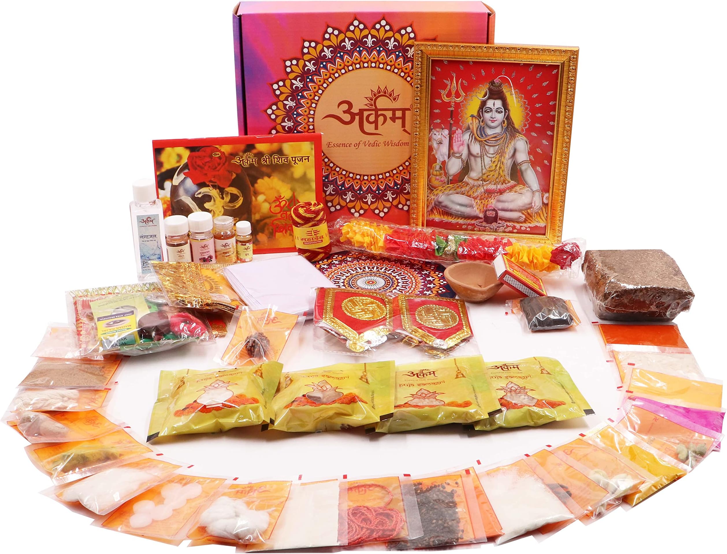 ARKAM Shiv Puja Samagri Kit for Shivratri/Shivaratri Pooja/Shiva Pooja/Shrawan Puja (40+ Items) with Detailed Puja Vidhi in Hindi