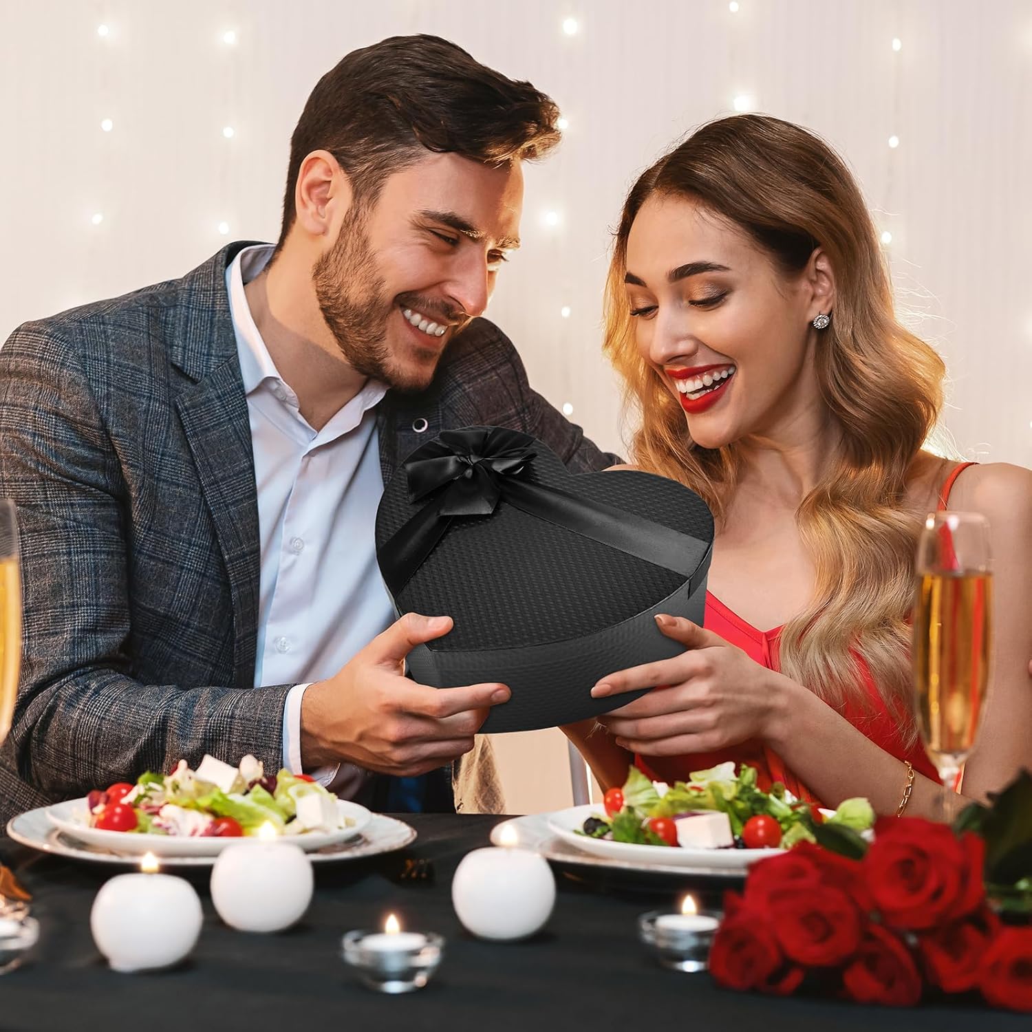 Mobestech Heart Shaped present Box for Flower Arrangements Heart Nesting present Boxes with Lids for Valentines Day Mothers Day Bridesmaid Proposal Wedding - Image 9