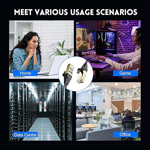 Miniatura 8 de Cable blindado Cat 7 para conexión de Ethernet (cable de la más alta velocidad), plano, tiene un conector RJ45 a prueba de enganche, para módem,