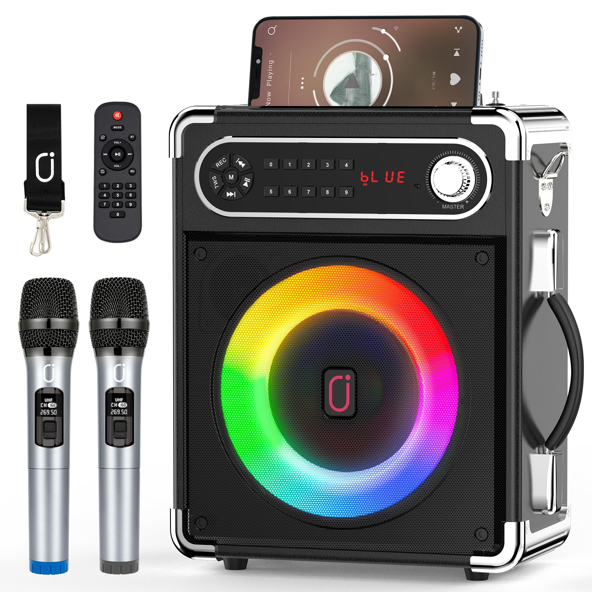 JYX スピーカーセット 拡声器 ワイヤレスマイク3本 Bluetooth 5.0対応 