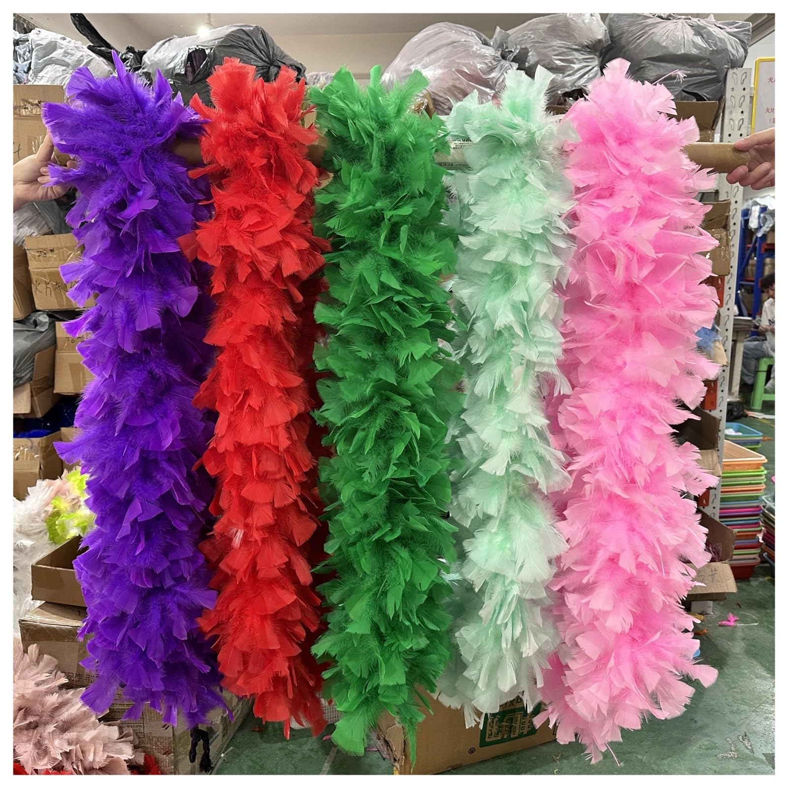 Bunte Federboas Federboa, Flauschiger Truthahnfeder-Schal/Schal, 200 g, for Hochzeits- und Partykleidung(Blue)