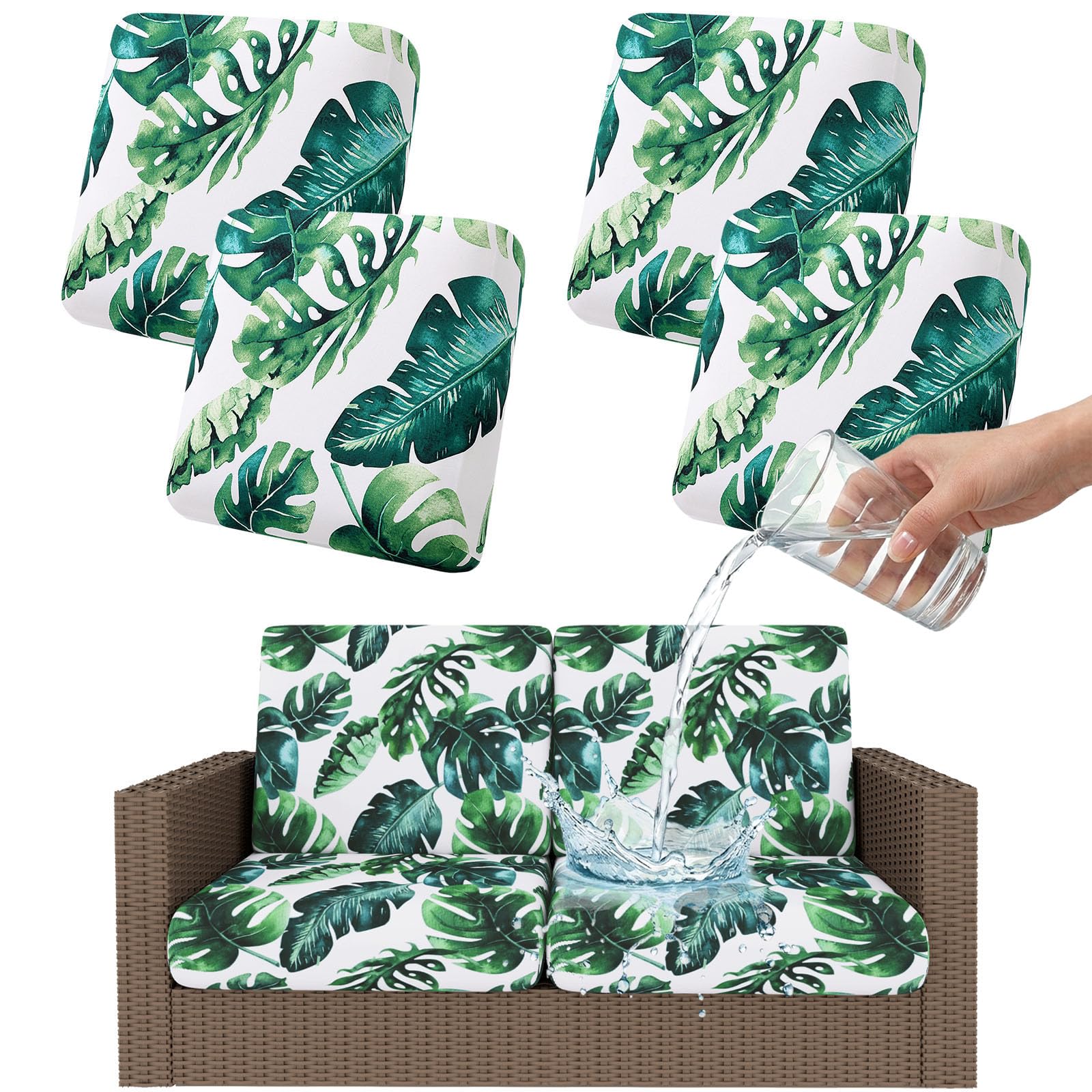 Smiry Waterproof Patio Cushion Covers, Stretch Outdoor Furniture Covers