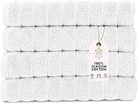 Vista 51 de Classic Turkish Towels - Juego de 6 toallas de lujo de la colección Brampton acanaladas de 100% algodón turco, de secado rápido, suaves y Platino