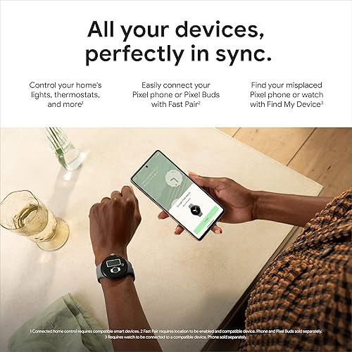 Miniatura 10 de Google Pixel - Reloj inteligente Android con seguimiento de actividad Fitbit - Reloj de seguimiento de frecuencia cardíaca - Caja de acero Caja