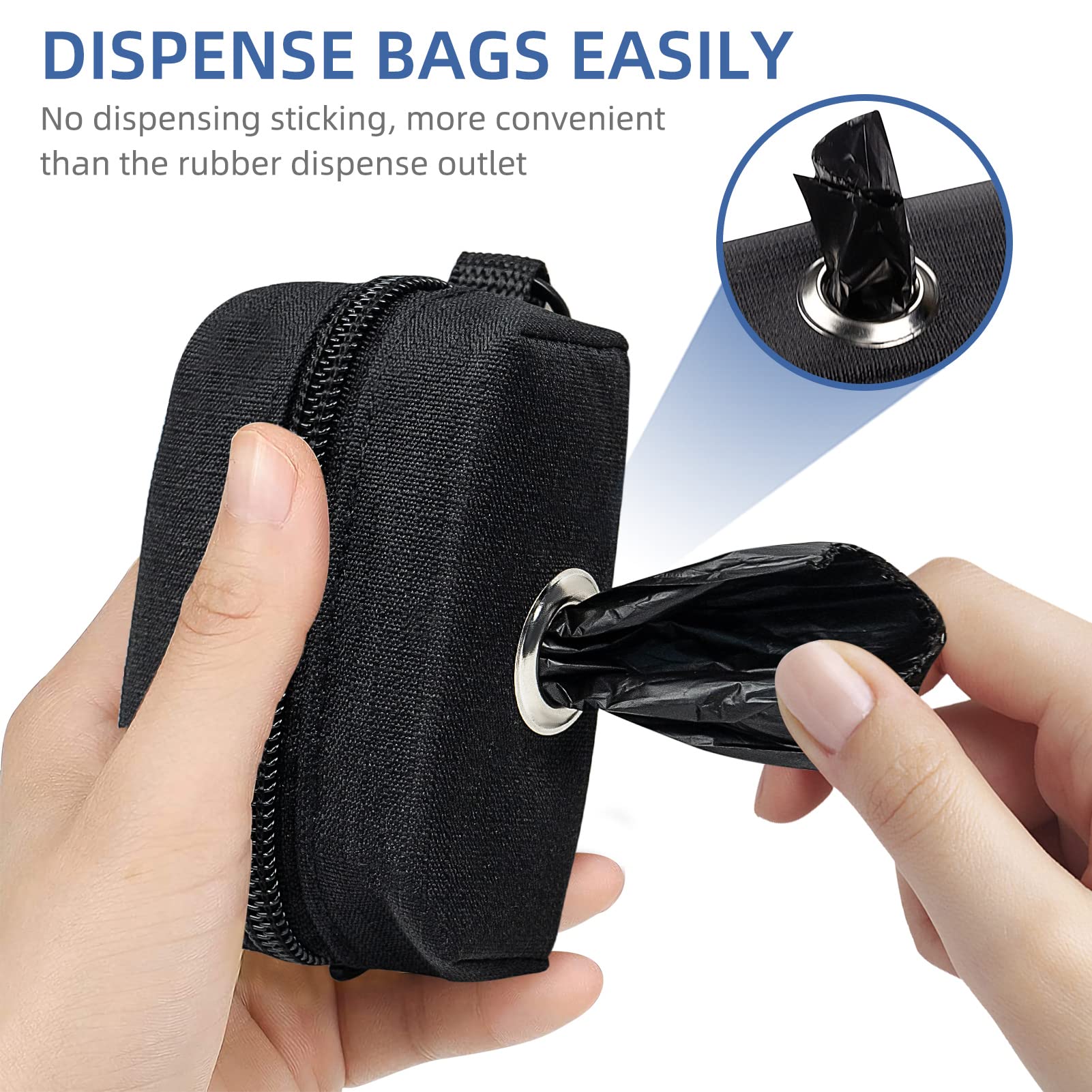 1 paquete Soporte para bolsa de caca para perro, dispensador de bolsas de basura negra, con 1 rollo bolsa de caca para perros y gatos (morado)