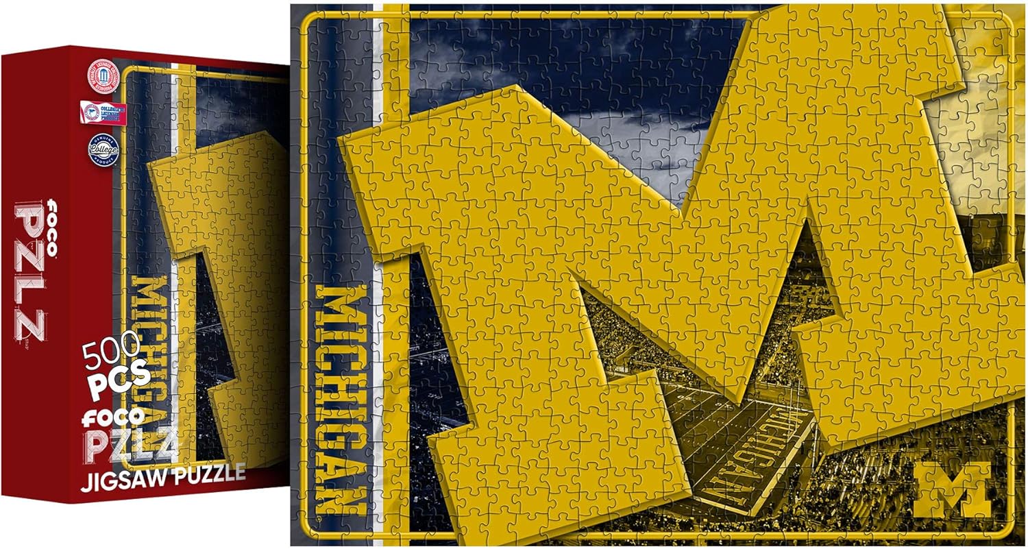 FOCO NCAA Big Logo 500 Piece Jigsaw PZLZ