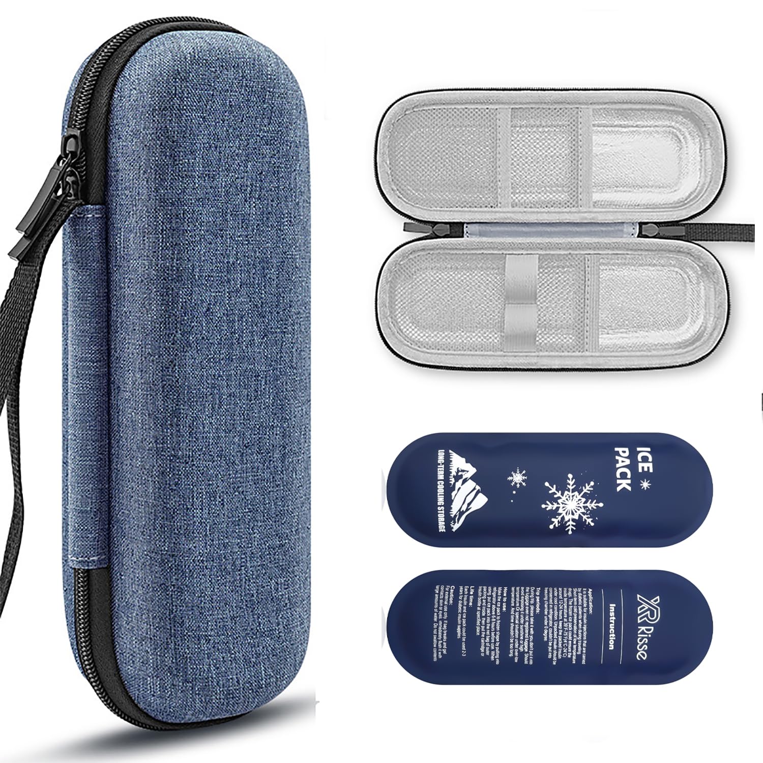Insulin Pen Cooler Travel case,2 ice Packs for Cooler with Diabetic Medication,Provides Refrigeration Effect for Insulin Pen,Easy to Carry,Suitable for Diabetics' Daily Life and Travel (Indigo)-picture-18