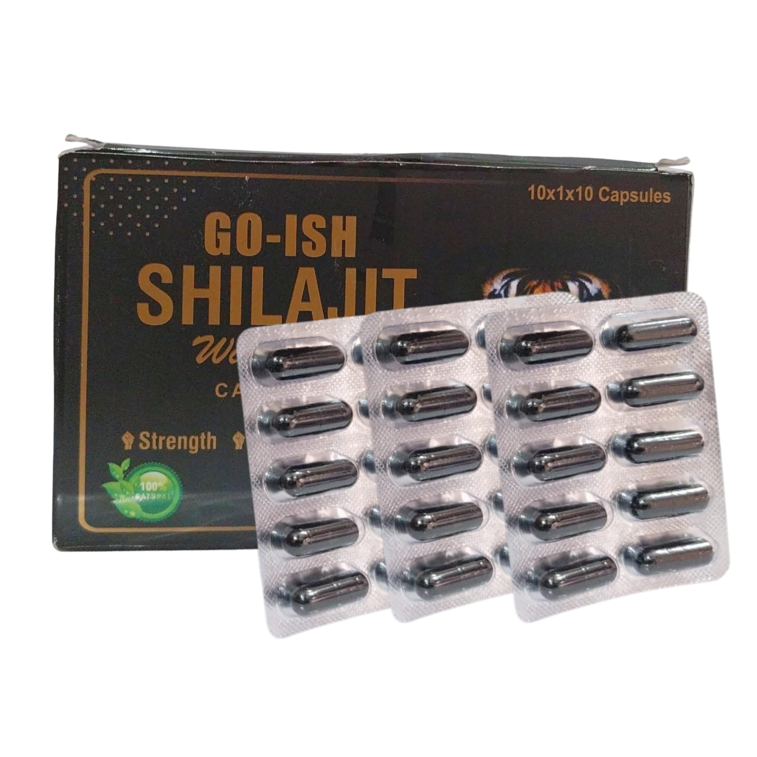 GO-ISH Shilajit Capsule Original and Pure Himalayan Shilajeet, Boosts Immunity, Strength and Stamina Pack of 3