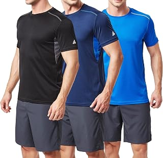 TEXFIT Men's 3 Pack Active Sport Quick Dry Panelled T-Shirts (3 pcs Set)