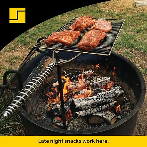 Miniatura 6 de Stromberg Carlson Estaca y parrilla – Parrilla portátil para acampar al aire libre, mochileros y uso en caravana, equipo de cocina para fogata para