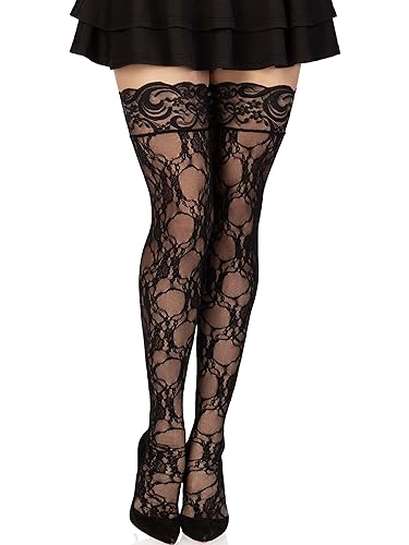 Leg Avenue womens Hosiery - One Size - Black Lace