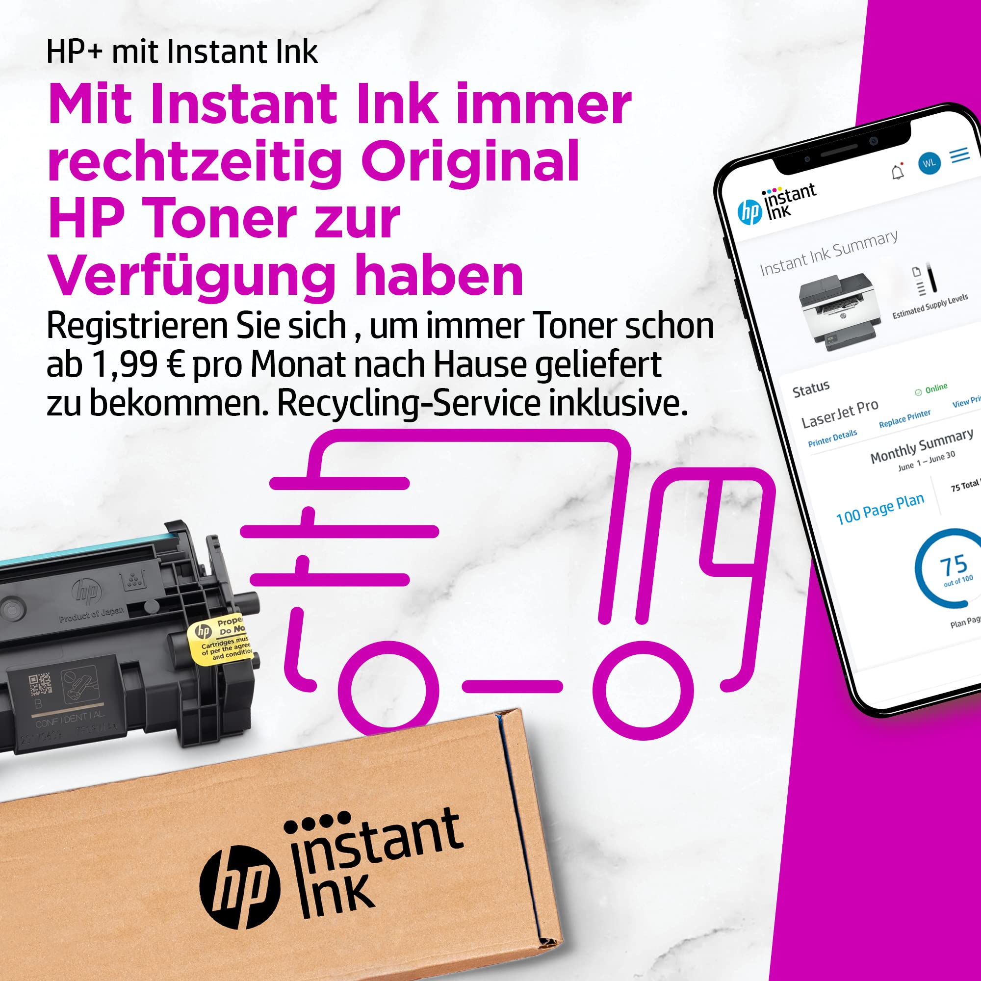 HP LaserJet MFP M234sdwe Multifunktionslaserdrucker, 6 Monate gratis drucken Instant Ink inklusive, Drucker, Scanner, Kopierer, Vorlageneinzug, WLAN, LAN, Duplex, Airprint
