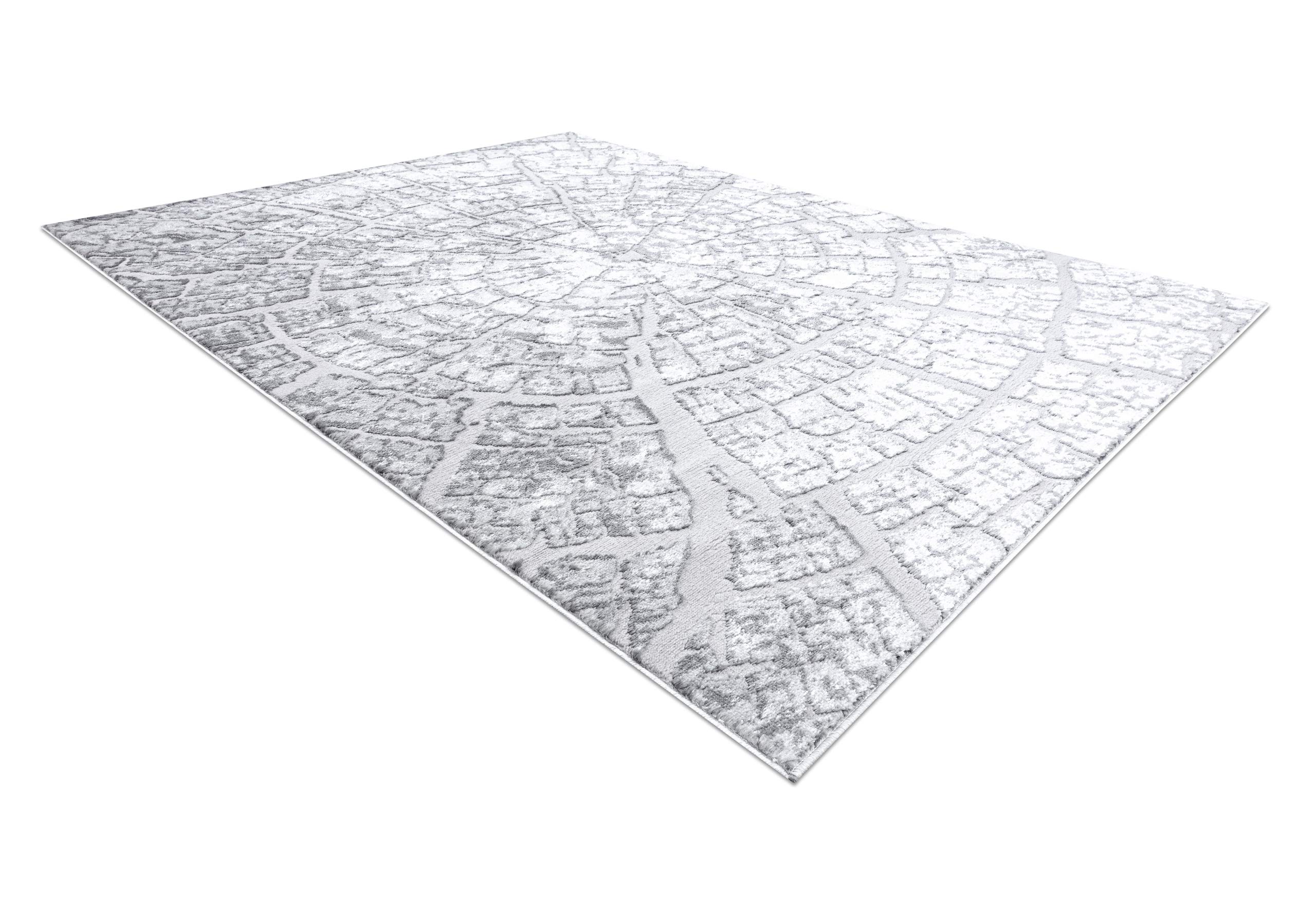 Nowoczesny dywan MEFE, elegancki dywan do salonu, sypialni, drewno - strukturalny dwa poziomy z włókniny, szary, srebrny, 240 x 330 cm