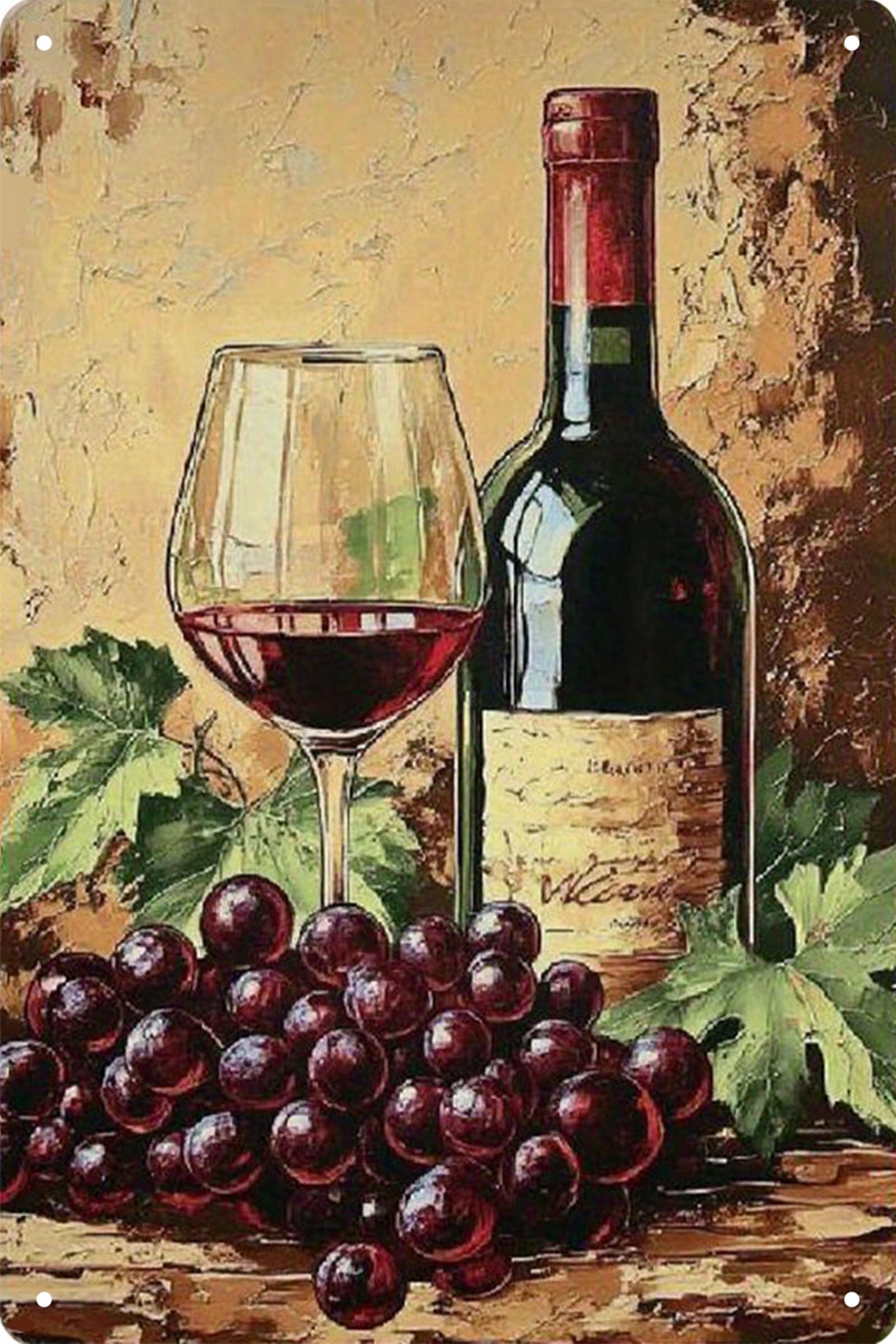 Vintage Room Metal Sign,Retro Home Tin Sign,Wall Aesthetics and Decor for Kitchen Bar Pub Club Cafe Living Room Restaurant Shop Office 8x12 Inches (wine)