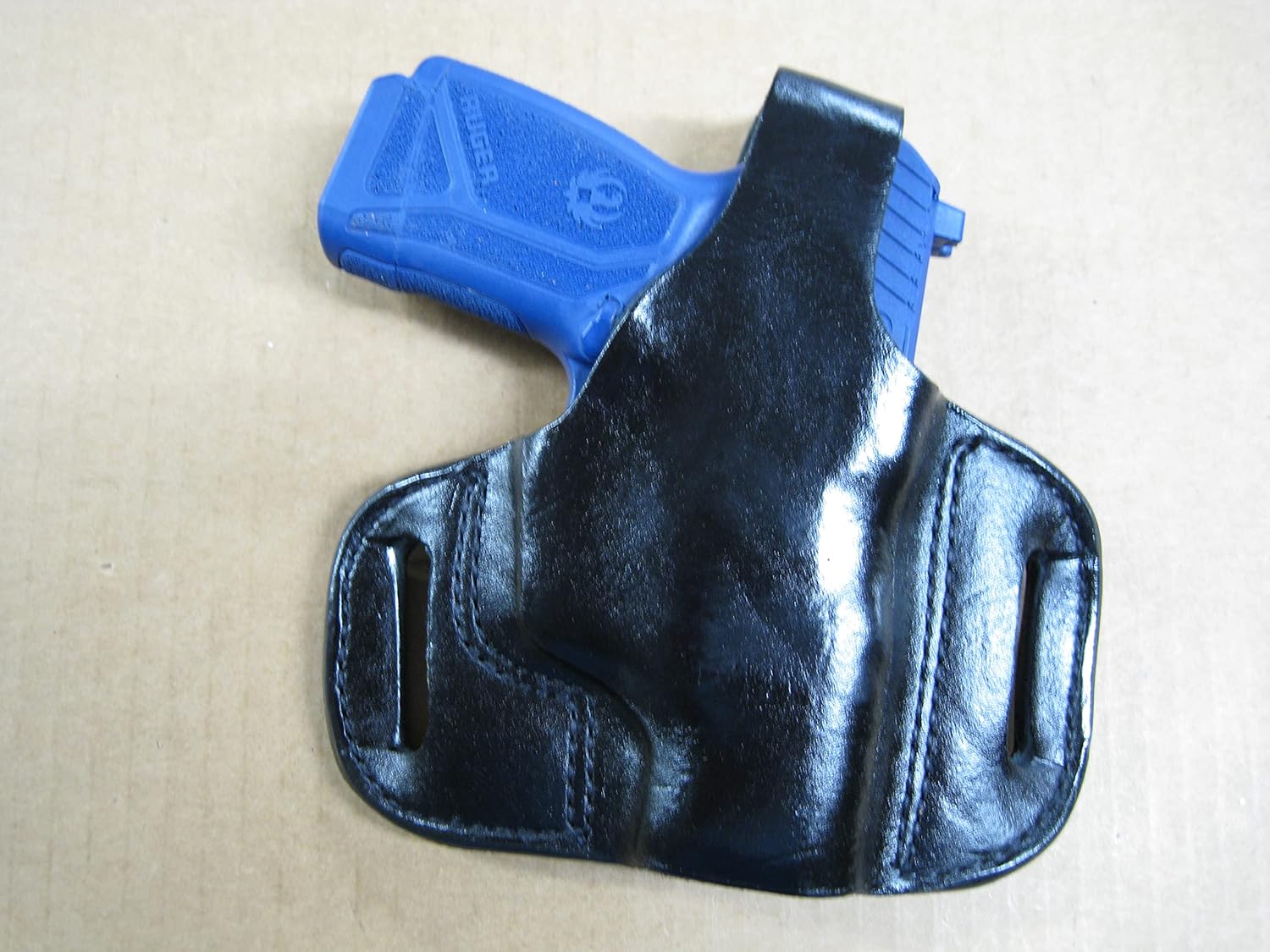 Leather 2 Slot Molded Thumb Break Pancake Leather Pistol