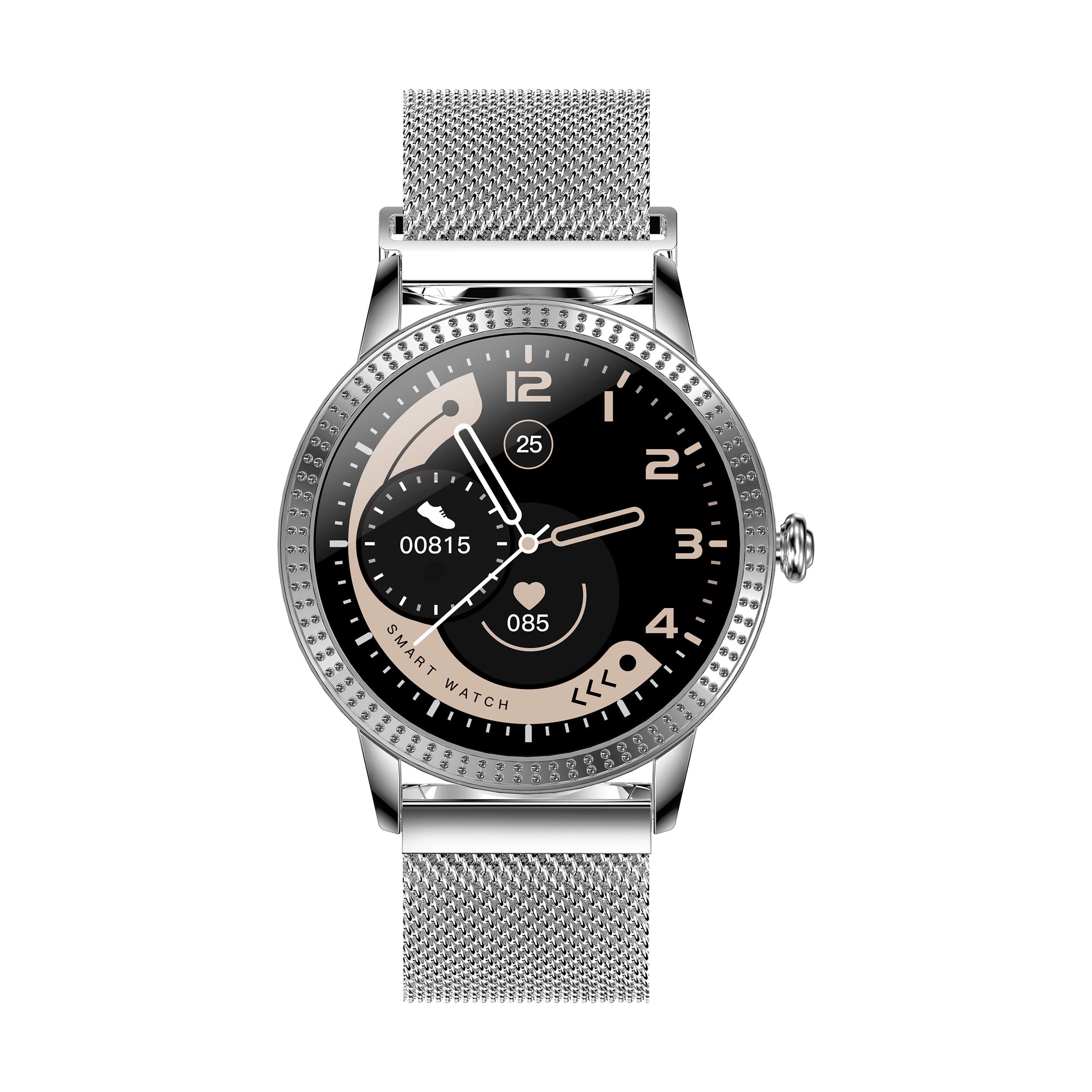 DCU TECNOLOGIC Jewel smartwatch smart watch lega di zinco ultra leggera e sottile touch screen da 1,08" alta definizione ips colore argento