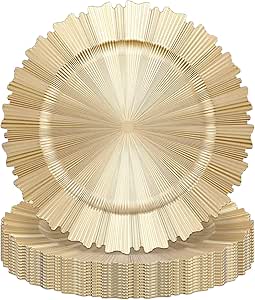 Champagne Plain Round Charger Plates Size: 13 In | Acrylic | Wedding | Event | Wholesale By CV Linens - View #9