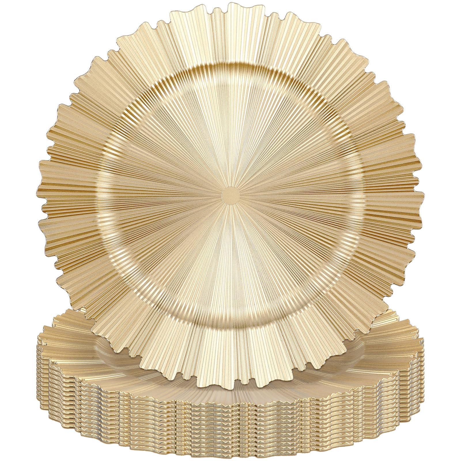 Champagne Plain Round Charger Plates Size: 13 In | Acrylic | Wedding | Event | Wholesale By CV Linens - View #6